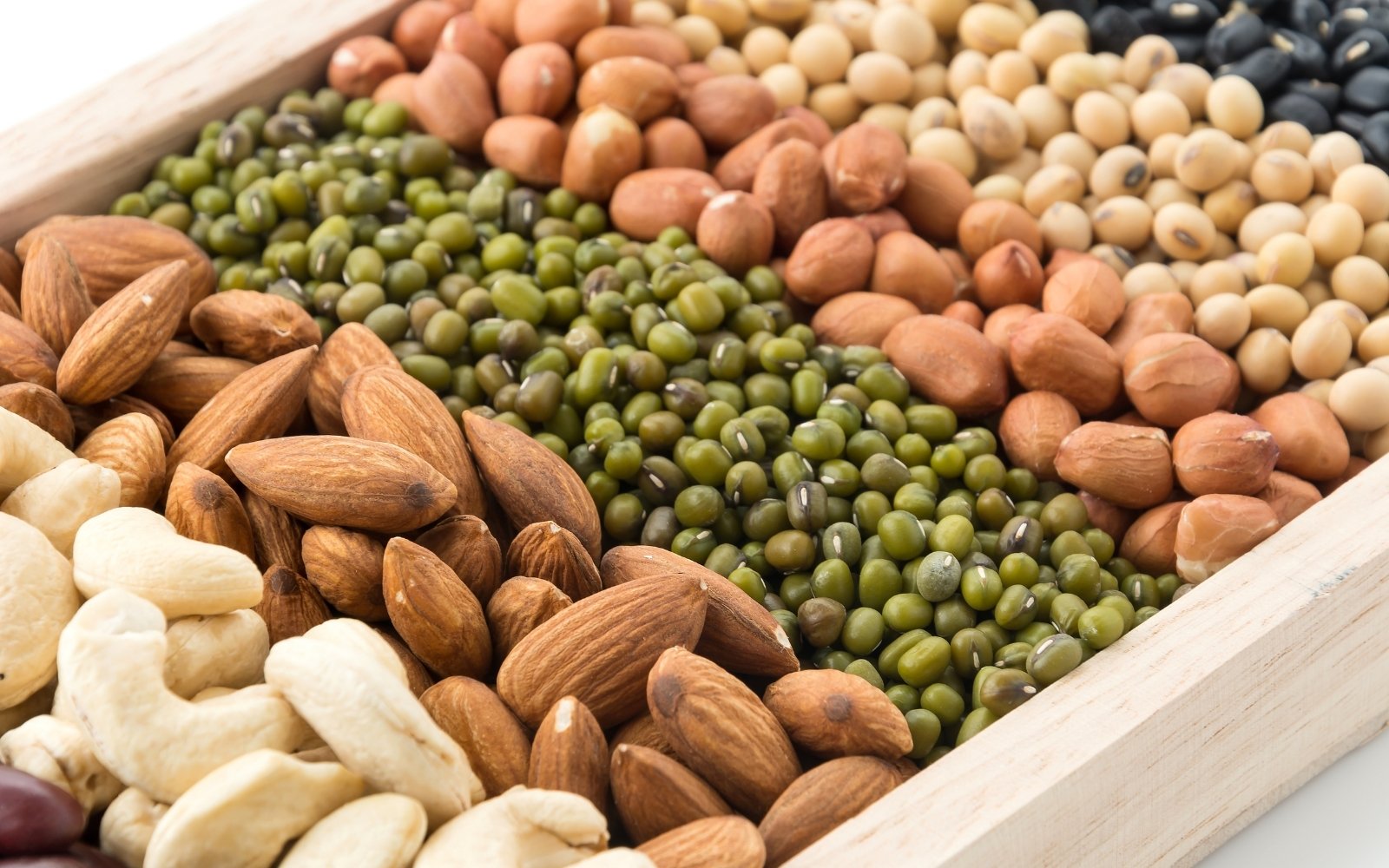 Nuts and legumes piled together